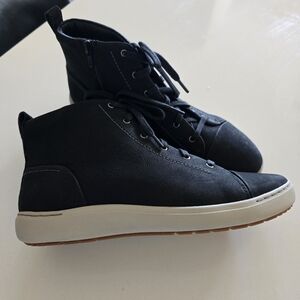 Clarks Black Lace-Up Women's Ankle Boots with White Sole